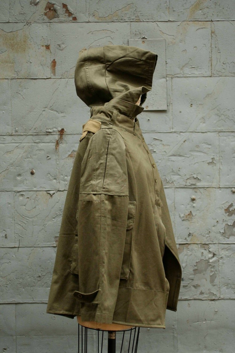 black rivet wool blend hooded military jacket