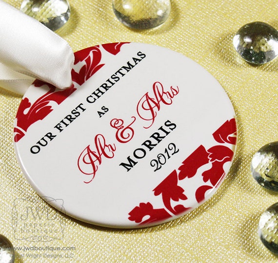 Download Our First Christmas Ornament Mr and Mrs Wedding Ornament