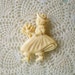 Valentines Day Vintage 1950s Mid Century Charm Dutch Girl Plastic Ivory Cream