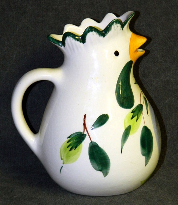 Pitcher Ceramic Vintage Chicken Milk Pitcher CrabbyCats Crabby   Il 570xN.405601849 469f 