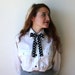 Western Bow Tie Black Polka Dot