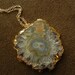 Large Pale Amethyst Stalactite Slice on Gold Filled Chain Necklace