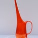 Large Vintage Mid Century Modern Orange Viking Art Glass Handled Vase