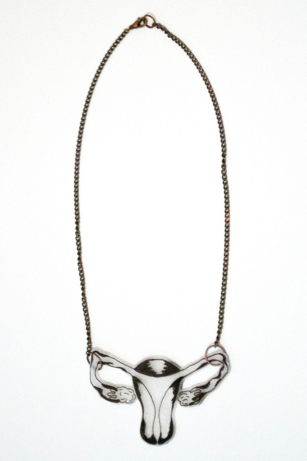 Large Frosted Plastic Uterus Necklace