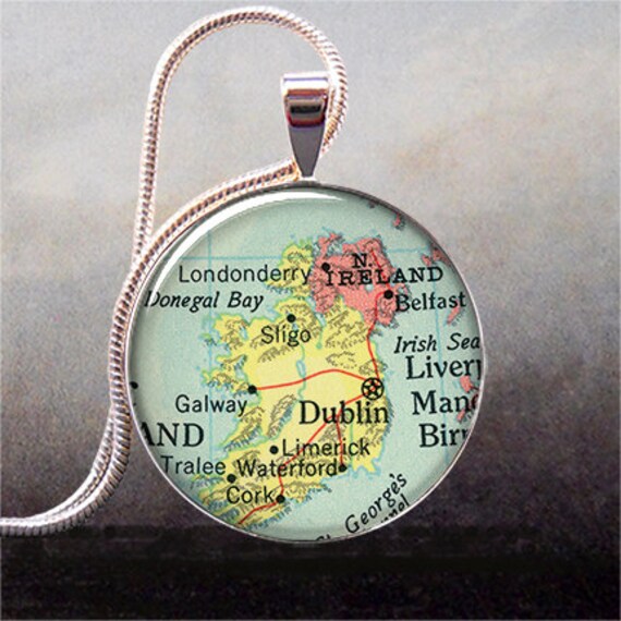 Ireland map pendant charm Ireland necklace by thependantemporium