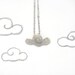 Silver Cloud Necklace - Handcrafted Cloud Pendant, Metalwork Jewelry, Simple Necklace, OOAK - 'Swirling Cloud'