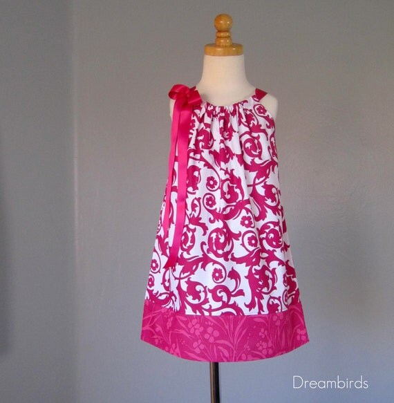 Little Girls Pillowcase Dress Raspberry Pink on by dreambirds
