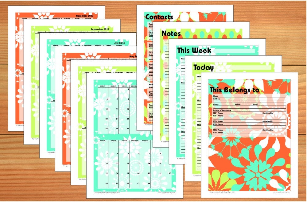 Items Similar To 2014 Calendar Planner 18 Month Printable