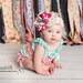 Slumber Party Pink Cream and Grey Flower headband