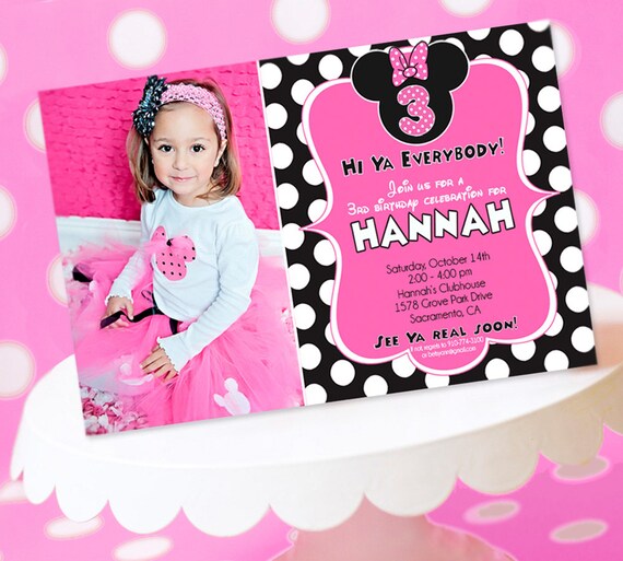 Minnie Mouse Party - Invitation Printable - Minnie Mouse Birthday - Inspired by Minnie Mouse - Amanda's Parties TO GO Il_570xn