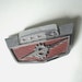 Vintage Ford Hood Emblem, 1960s Truck, Chrome and Red