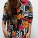 90s silk BAROQUE hawaiian southwest vintage 90s OVERSIZE slouchy watercolor abstract BUTTON up