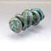 Glass bead discs lampwork bead set sea rocks teal Anne Londez