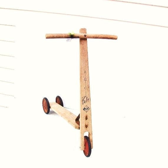 old wooden scooter