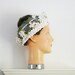1960s white mesh floral garland hat