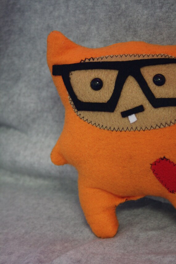 Items Similar To Ooak Dexter The Hipster Geek Monster Plush Toy Ready