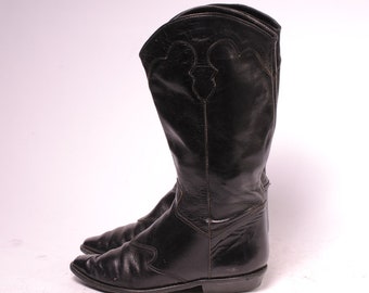 Black Cowboy Boot Size 6.5M womens