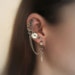 Steampunk Ear Cuff With Chains, Iolite Bead And Stud Earrings