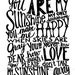 You Are My Sunshine - Black Vintage Text - 8x10 Illustrated Print by Mandipidy