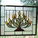 Menorah stained glass panel window Hanukkah Chanukah stained glass window panel window hanging holiday decor