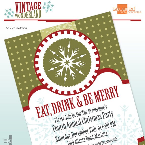 Christmas Holiday Party Invitation DIY Printable Print it