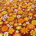 Vintage Fabric - Orange, Gold, Yellow Daisies & Mums - 36"L x 44"W - Retro Sewing Material