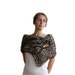 Alpaca Faux Fur Capelet Scarf in Brown with Shawl Stone Pin - Fall Winter Fashion - Women Teens Accessories - Wrap - Cowl - Shawl - Cape