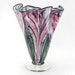 Hand Blown Art Glass Vase - Ruby Pink and Pale Rose - Fluted - Freeform - Ruffle Vase