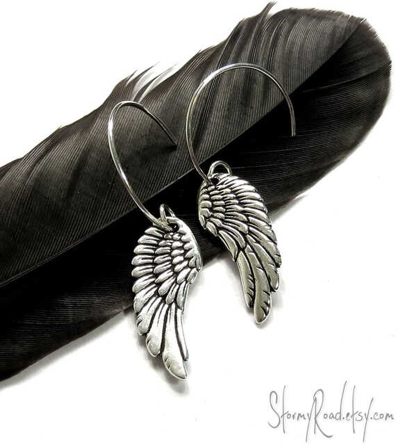 Wing Earrings Angel Wing Jewelry Dangle Earrings with