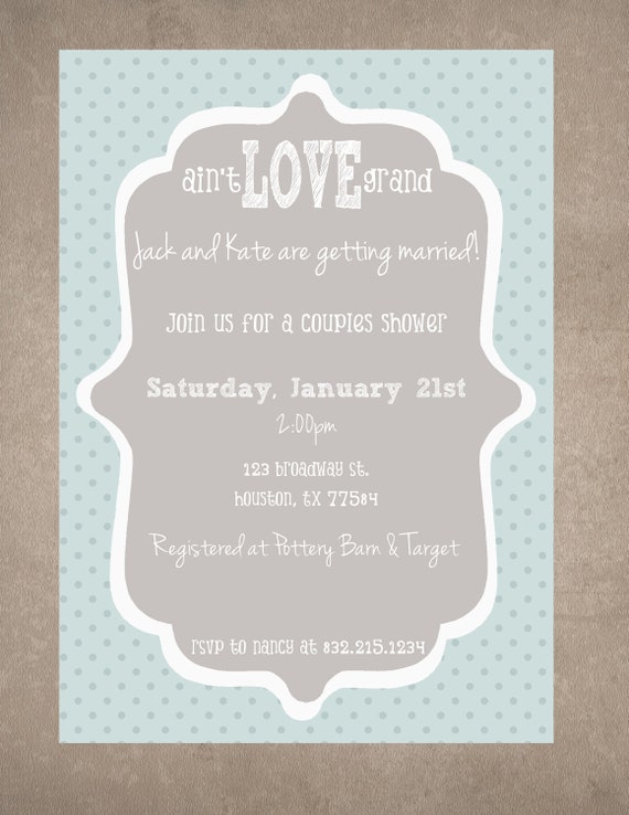 Ain't Love Grand Bridal Shower Invite-Print your own Il_570xn