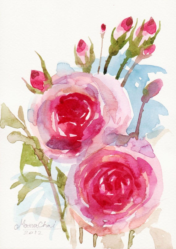 BEAUTIFUL WATERCOLOR FLOWER Original Art for sale On Paper