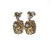 1950s Gazelle Screwback Earrings - Gold Rhinestone Earrings - Mad Men Jewelry - by Coro