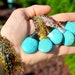 Turquoise teardrop pendant necklace - Copper . Silver. Gun metal. Brass. Gold. Handmade Long layering wire wrapped necklace