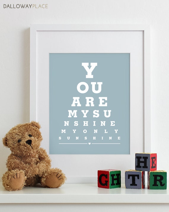 baby nursery art print eye chart typography poster kids wall