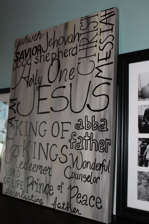 Items similar to Names of Jesus. Names of Christ Custom Painting