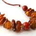Baltic Amber Necklace Red Coral, Genuine Baltic Amber, Red Brown Earthy Colors, Amber Jewelry