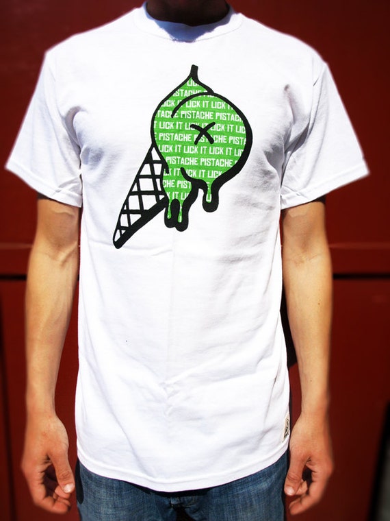 ICE CREAM LOGO T SHiRT white top mens hip hop dance clothing