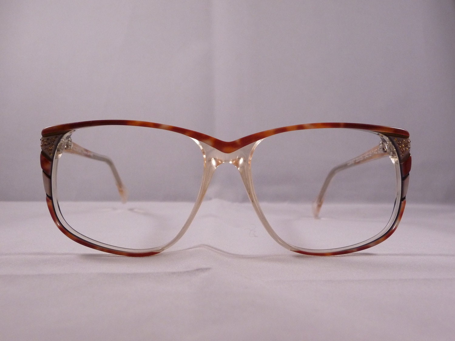 Unique Design Glasses Vintage red and glitter eyeglasses 1980s