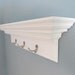 Crown Molding Floating Shelf with 3 Satin Nickel Hooks