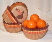 PAPER Cupcake Liners -Lola's TOM TuRkEy 24 Paper Cups - Instant party cupcake attire ,Turkey, fall ,pumpkin trick or treats Il_170x135