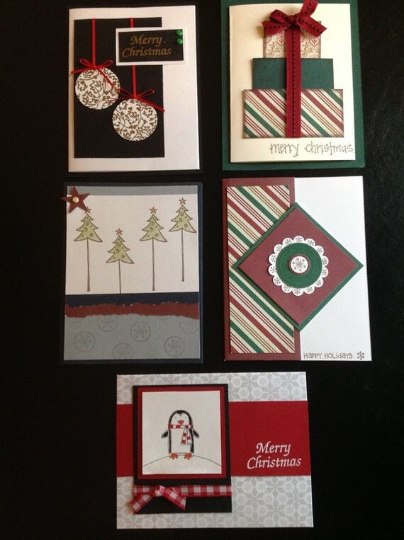 Items similar to Handmade Holiday Cards SET of 10 Christmas Cards on Etsy