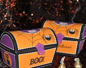 Halloween DIY decor pdf printable "trick or treat" treasure chest treat box / favor box INSTANT DOWNLOAD Il_170x135