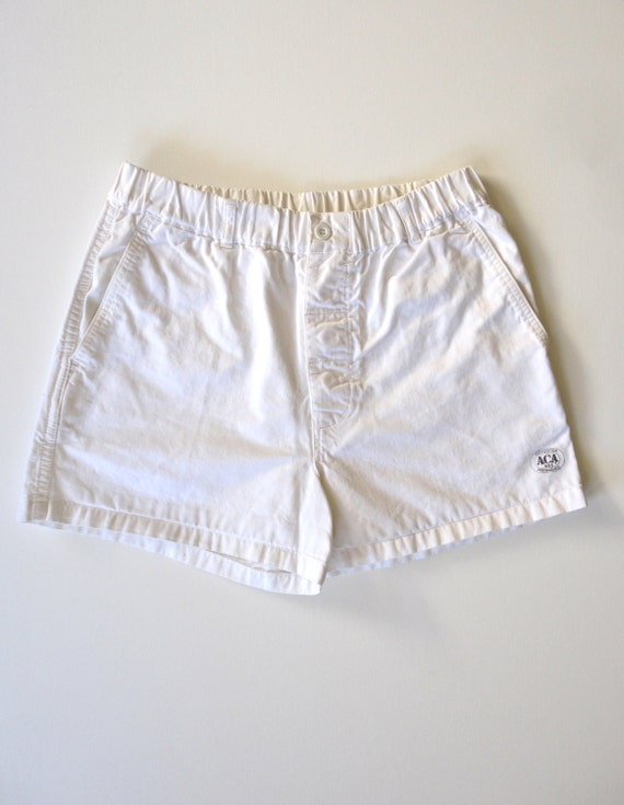 Vintage ACA JOE White Summer Short Shorts. Sz 32/33. Unisex.
