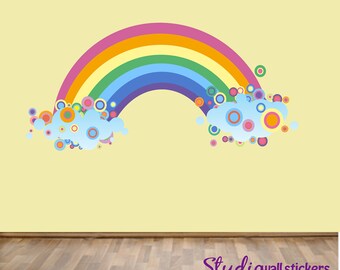 Reusable Rainbow Wall Decal - Childrens Fabric Wall Decal - extra large