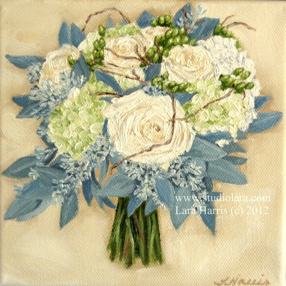 Custom Wedding Bouquet Painting in OIL by by LaraHarrisWeddings