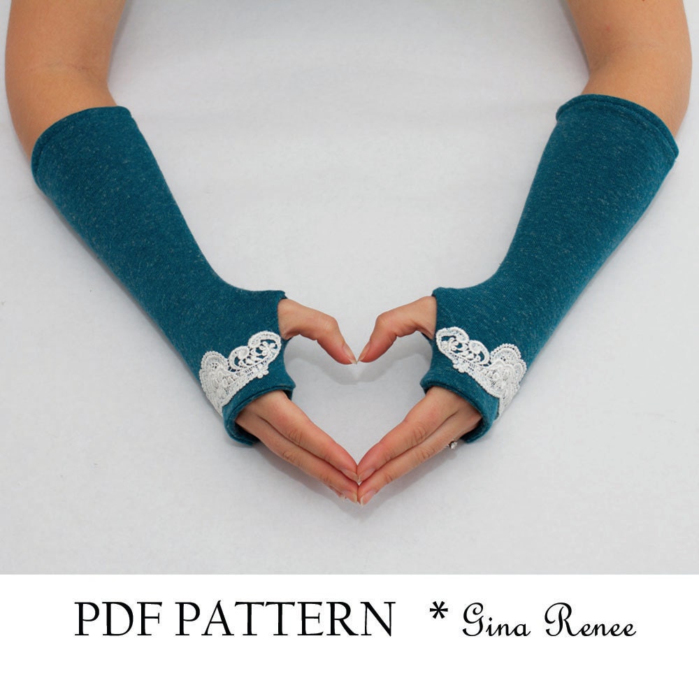 Fingerless Gloves Pattern. PDF Glove Sewing by GinaReneeDesigns