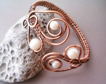 Bracelet Wire Wrapped Copper Jewelry Handmade Bracelet Hammered Copper Wire Wrap Bracelet