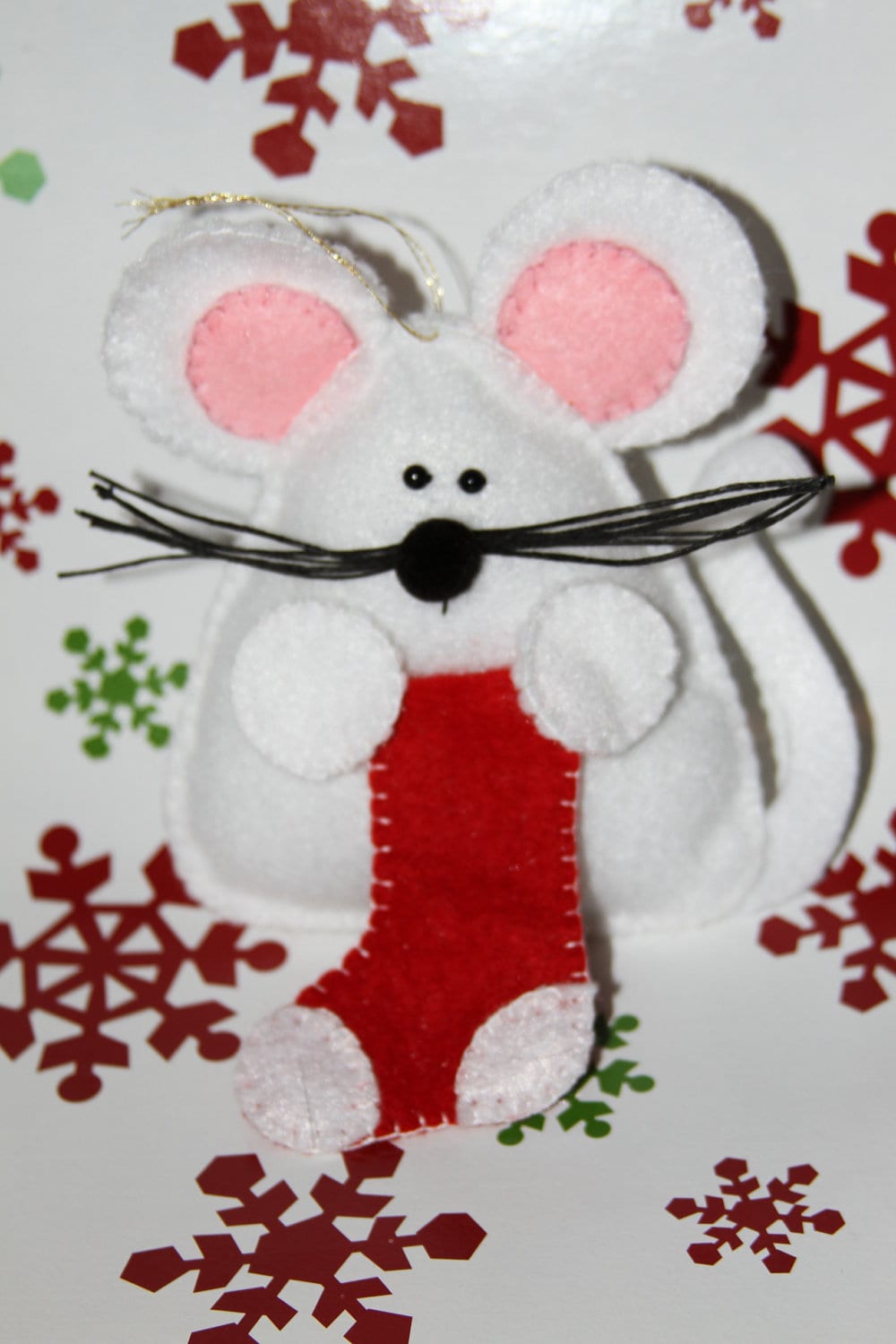 christmas mouse felt ornament made to order christmas mouse felt ornament made to order