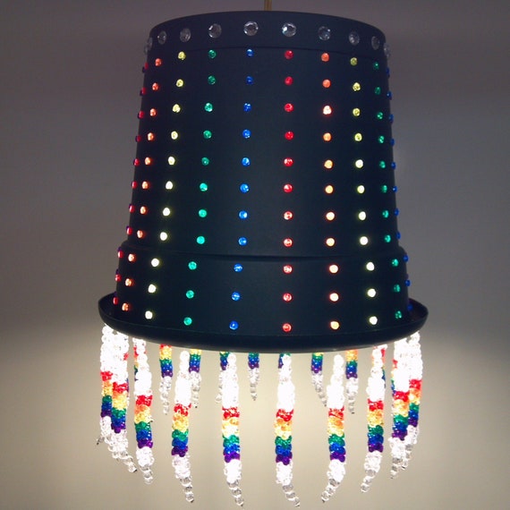 Items similar to Rainbow Flower Pot Lamp on Etsy