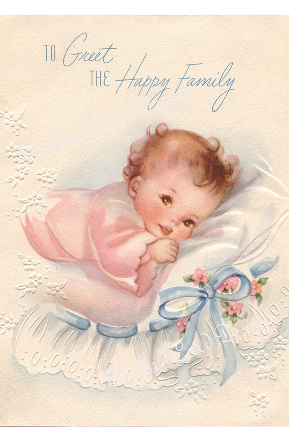 Items similar to Card - Vintage Baby Girl on Etsy